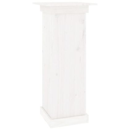Поставка за цветя, бяла, 40x40x90 см, бор масив