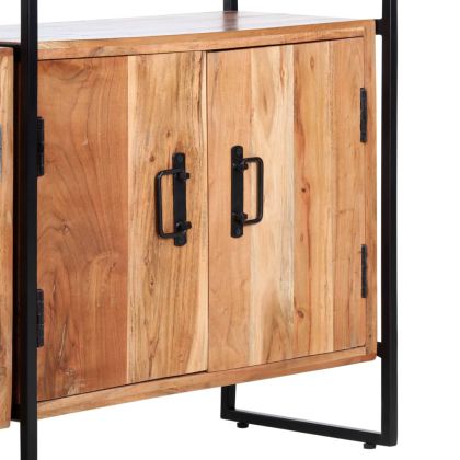 Библиотека с 4 нива, 124x30x180 см, акация масив