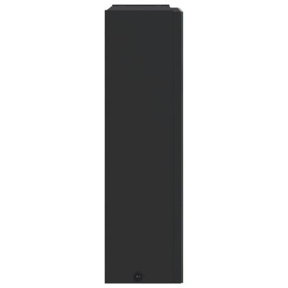 Огледален шкаф за баня с LED осветление черен 45x13x52 см