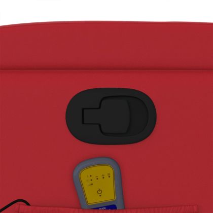 Изправящ масажен реклайнер стол, червен, изкуствена кожа