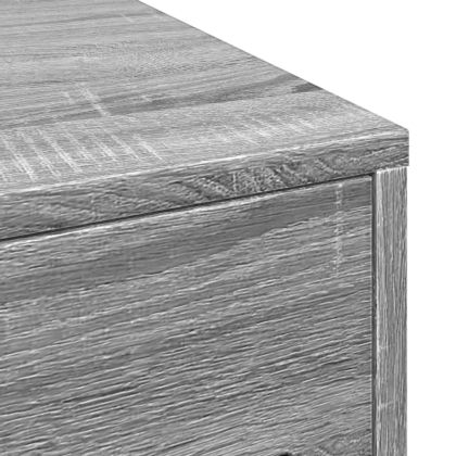 Тесен скрин за баня с колелца, сив сонома, инженерно дърво