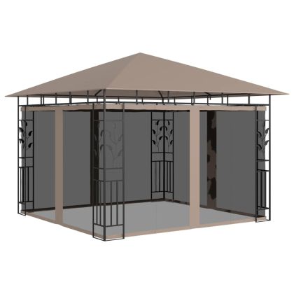 Шатра с мрежа против комари, 3x3x2,73 м, таупе, 180 г/м²