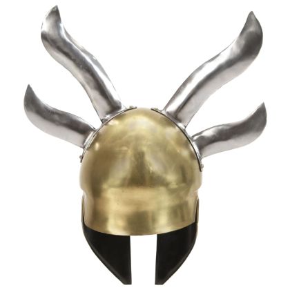 Гръцки военен шлем антична реплика ЛАРП месингов цвят стомана