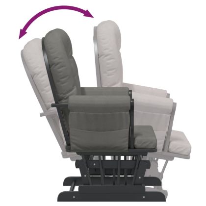 Плъзгащ се стол с табуретка, тъмносив, текстил