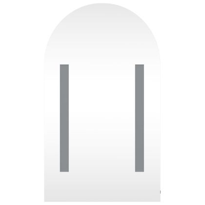 Огледален шкаф за баня с LED светлина дъговиден 42x13x70 см