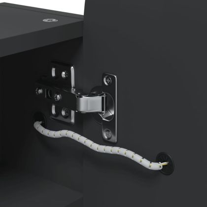 Огледален шкаф за баня с LED светлина дъговиден 42x13x70 см