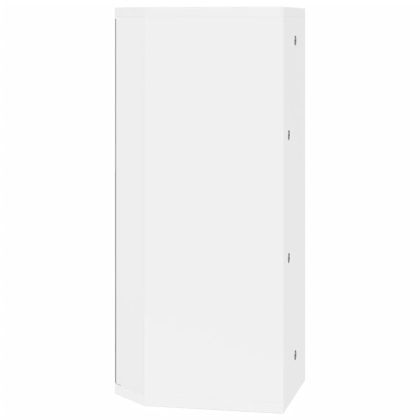 Ъглов шкаф с огледало за баня бял 30x24x60 см