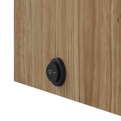 Огледален шкаф за баня с LED осветление, дъб, 45x13x52 см