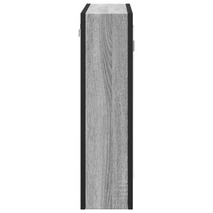 Огледален шкаф за баня сив сонома 60x16x60 см инженерно дърво