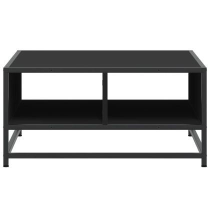 Кафе маса, черна, 60,5x60,5x30 см, инженерно дърво и метал