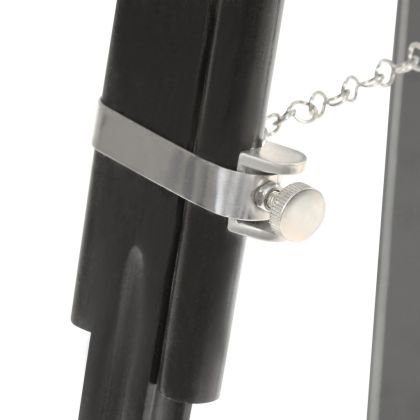 Наземна лампа на статив, черна, мангово дърво масив, 171 см