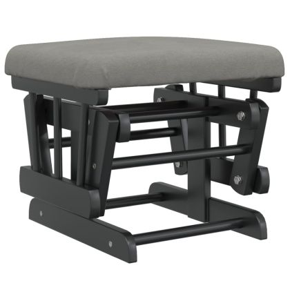 Плъзгащ се стол с табуретка, светлосив, текстил