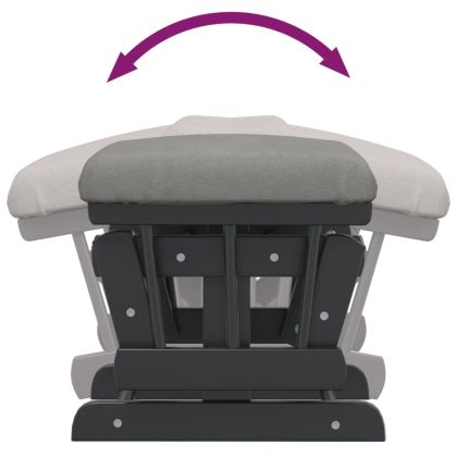 Плъзгащ се стол с табуретка, светлосив, текстил