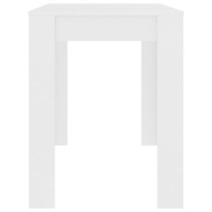 Трапезна маса, бяла, 120x60x76 см, инженерно дърво
