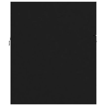 Долен шкаф за мивка, черен, 80x38,5x46 см, инженерно дърво