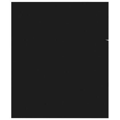 Шкаф за баня с вградена мивка, черен, ПДЧ