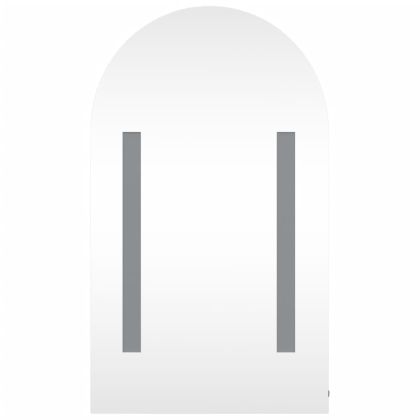 Огледален шкаф за баня с LED светлина дъговиден дъб 42x13x70 см