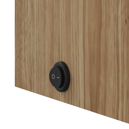 Огледален шкаф за баня с LED светлина дъговиден дъб 42x13x70 см