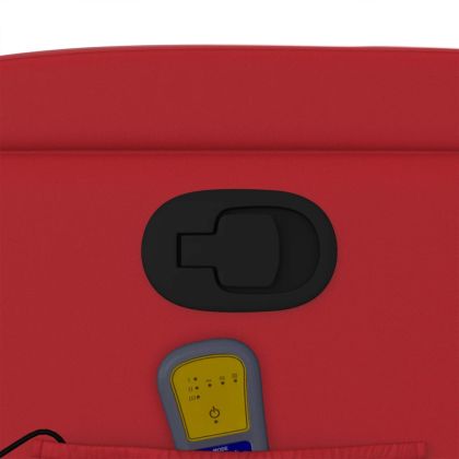 Масажен реклайнер стол, червен, изкуствена кожа