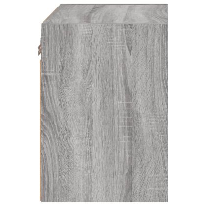 Нощно шкафче с LED осветление, сив сонома, за стенен монтаж