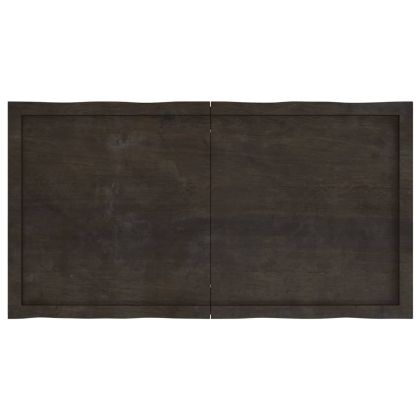 Плот за маса тъмнокафяв 120x60x(2-4) см обработен масивен дъб