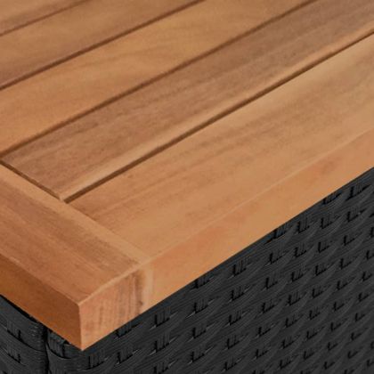 Градински комплект с възглавници, 2 части, черен полиратан