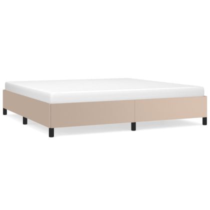 Рамка за легло, капучино, 200x200 см, изкуствена кожа