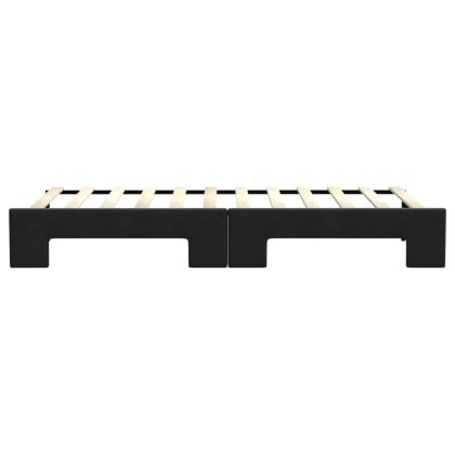 Канапе с изтеглящо разтегателно легло черно 80x200 см плат