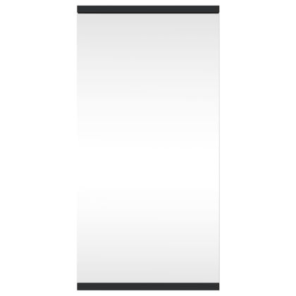 Ъглов шкаф с огледало за баня, черен, 30x24x60 см