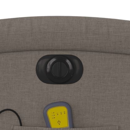 Електрически масажен наклоняем стол, таупе, текстил