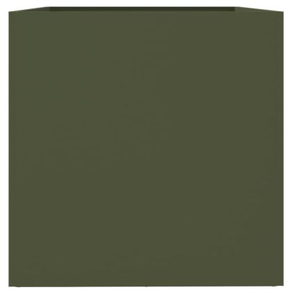 Кашпа, маслиненозелена, 62x47x46 см, стомана