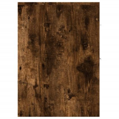 Тесен скрин за баня с колелца, опушен дъб, инженерно дърво