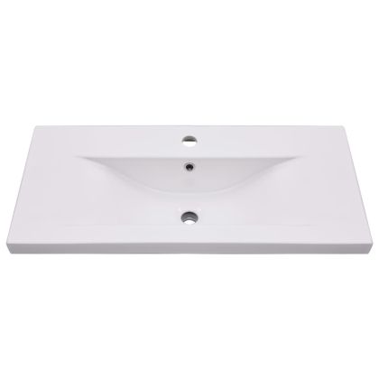 Шкаф за баня с вградена мивка, бял, ПДЧ