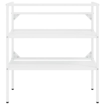 Рамка за мивка за баня, бяла, 79x38x83 см, желязо