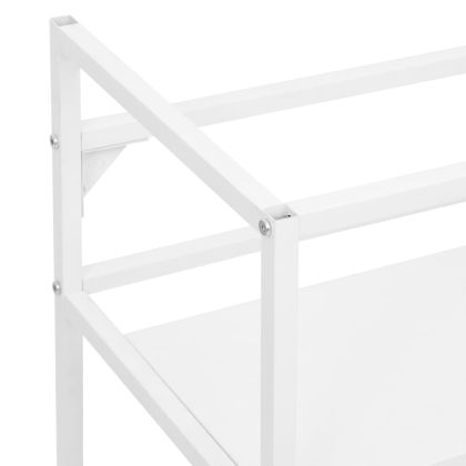 Рамка за мивка за баня, бяла, 79x38x83 см, желязо