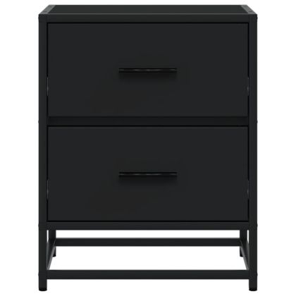 Нощни шкафчета, 2 бр, черни, 40x31x50 см, инженерно дърво