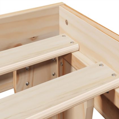 Рамка за легло без матрак, 140x200 см, масивна чамова дървесина