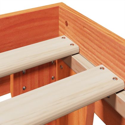 Рамка за легло без матрак, восъчнокафяв, 140x200 см, бор масив