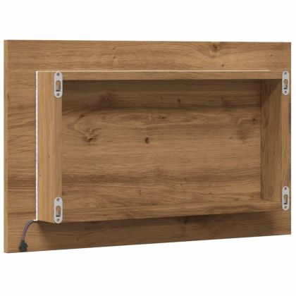 Огледало за баня с LED светлина, дъб артизан, 60x8,5x38 cm