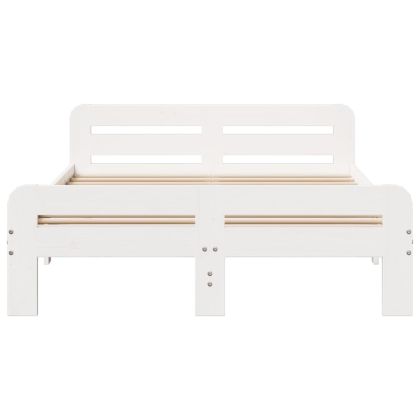 Рамка за легло без матрак, бял, 180x200 см, бор масив