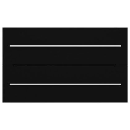 Шкаф за мивка с вградена мивка, черен, инженерно дърво