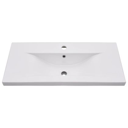 Шкаф за мивка с вградена мивка, черен, инженерно дърво