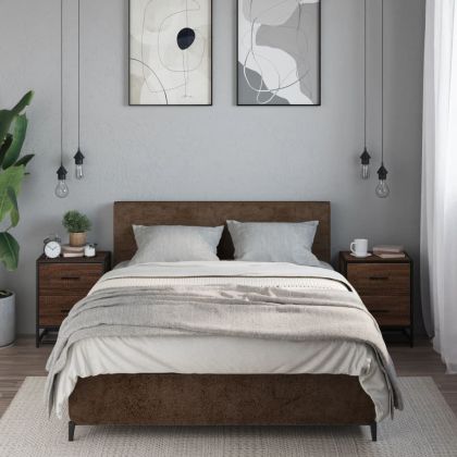 Нощни шкафчета, 2 бр, кафяв дъб, 40x31x50 см, инженерно дърво