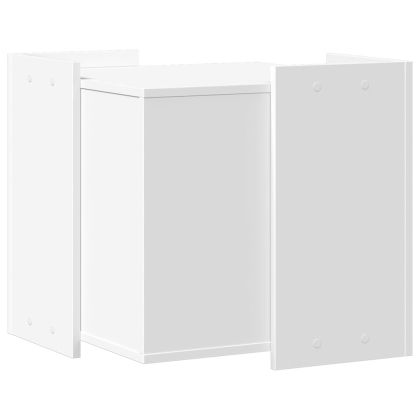 Заграждение за котешка тоалетна бял 53x53x51 см инженерно дърво