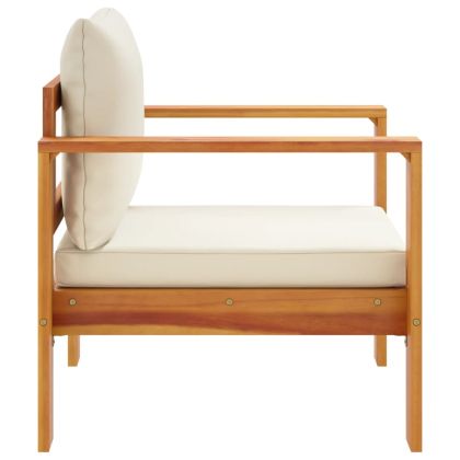 Градински стол с възглавници, акациево дърво масив