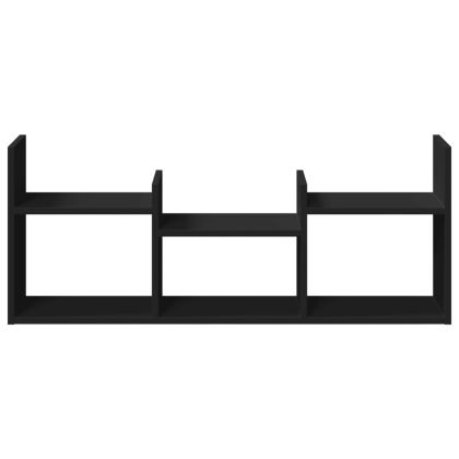 Стенен шкаф, 100x18x40 см, черен, инженерно дърво