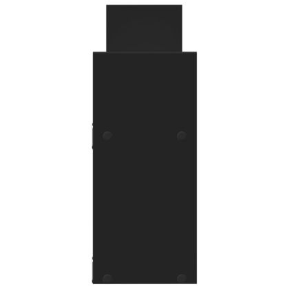 Стенен шкаф, 100x18x40 см, черен, инженерно дърво