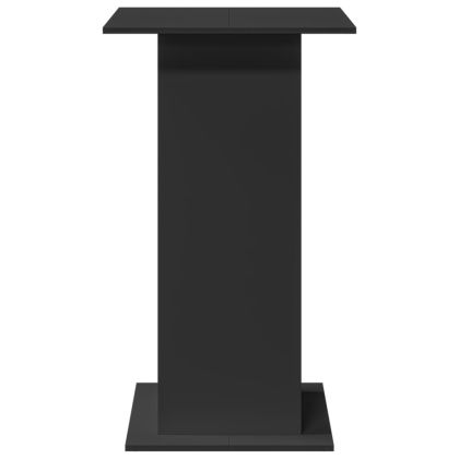 Бар маса с рафт, черна, 60x60x102 см, инженерно дърво