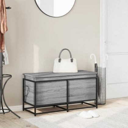 Сандък за съхранение с капак, сив сонома, 100x40x51,5 см, ПДЧ