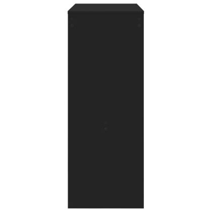 Бар маса с рафтове, черна, 90x40x103,5 см, инженерно дърво